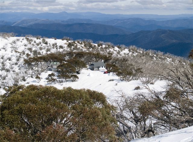 Federation Hut site with our tent
