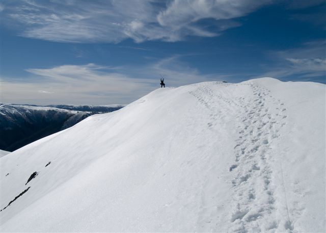 Robert on the Summit of Mt Feathertop
