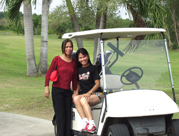 Evelyn And Her Friiend At The Pado Golf Course