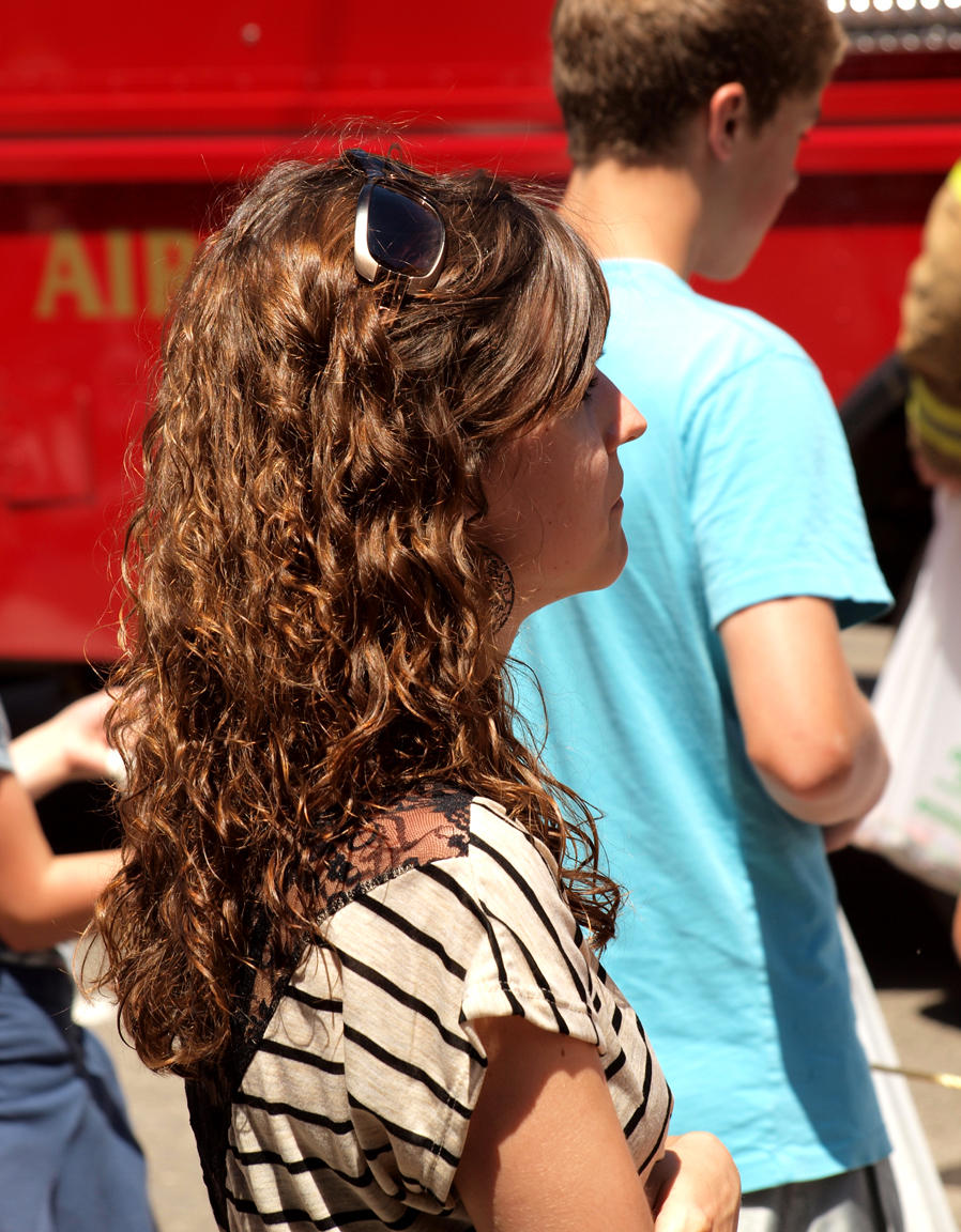 Pretty Lady In Crowd