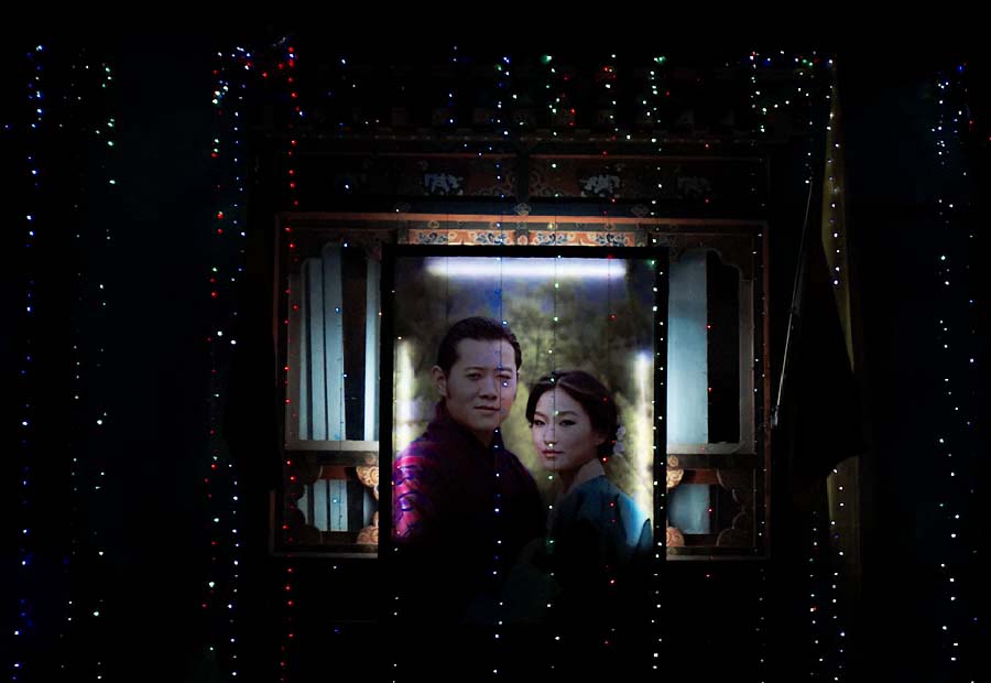 King Wangchuck and Queen Pema after wedding in Punakha, Bhutan Oct 13, 2011