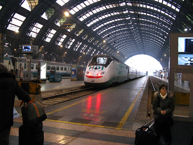 Waiting for the train inside the Stazione Centrale .. A1766