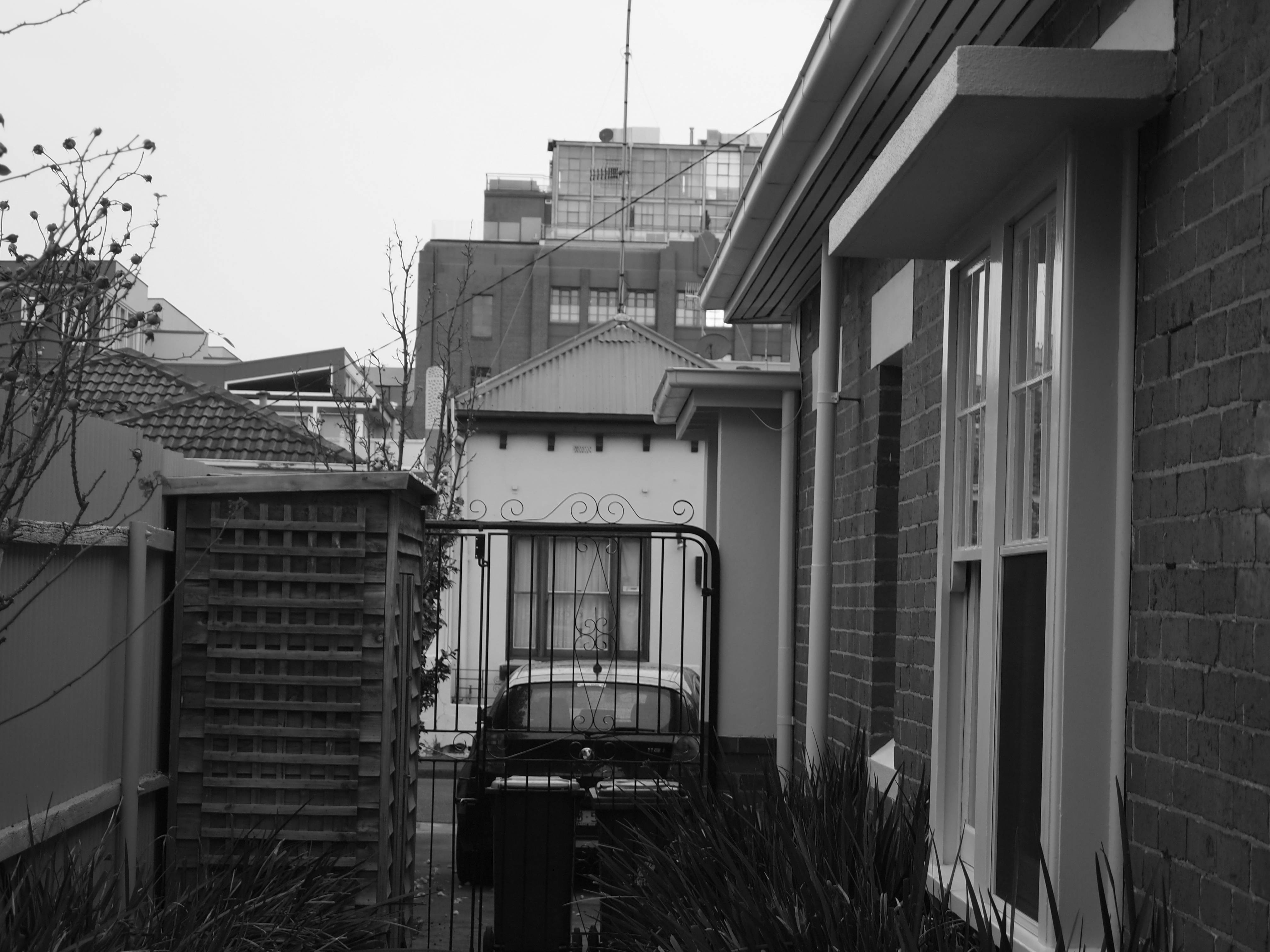 Sideway of inner suburban house.