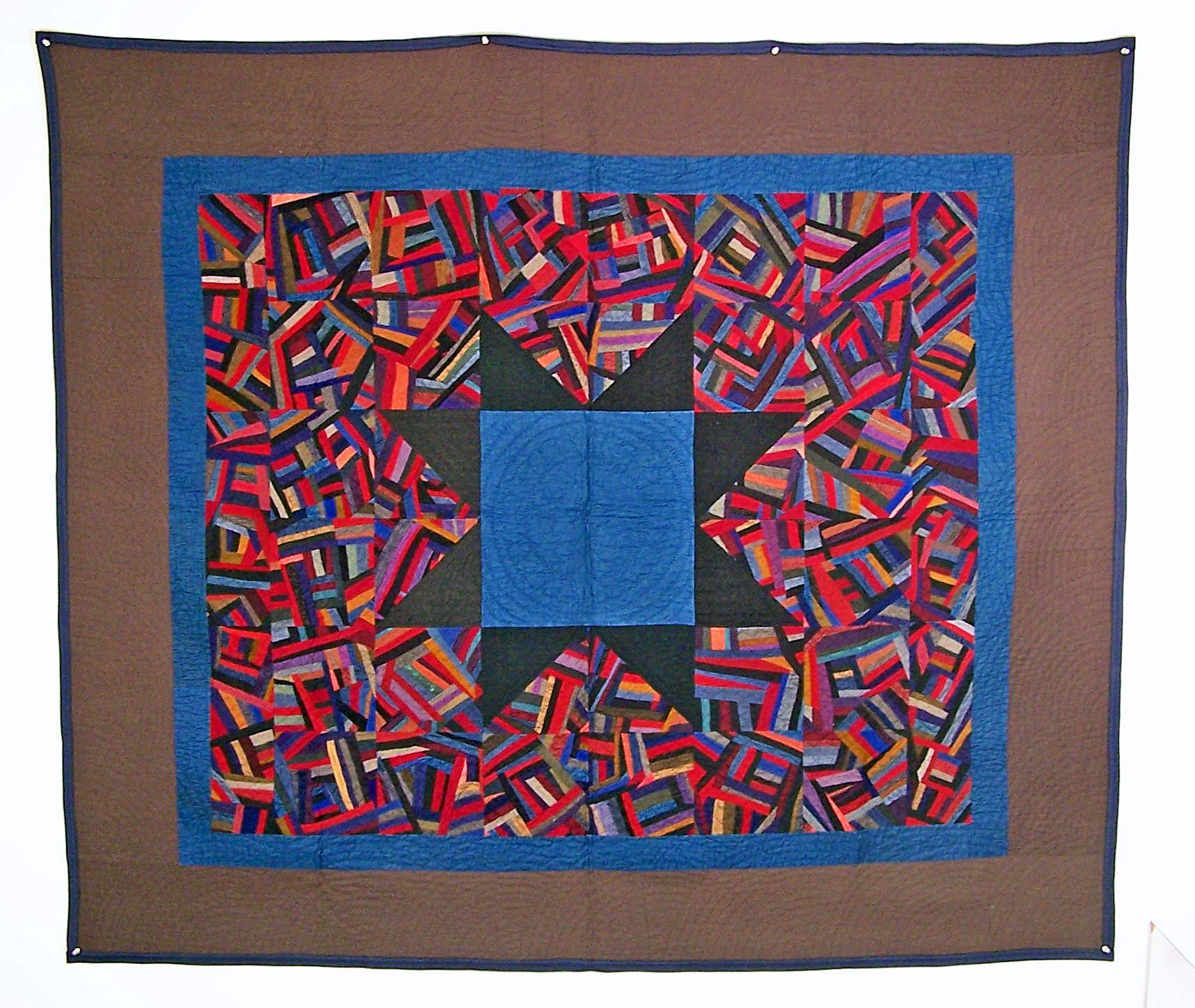 100: Crazy Star, Arthur, IL circa 1920, 63x 73 wool