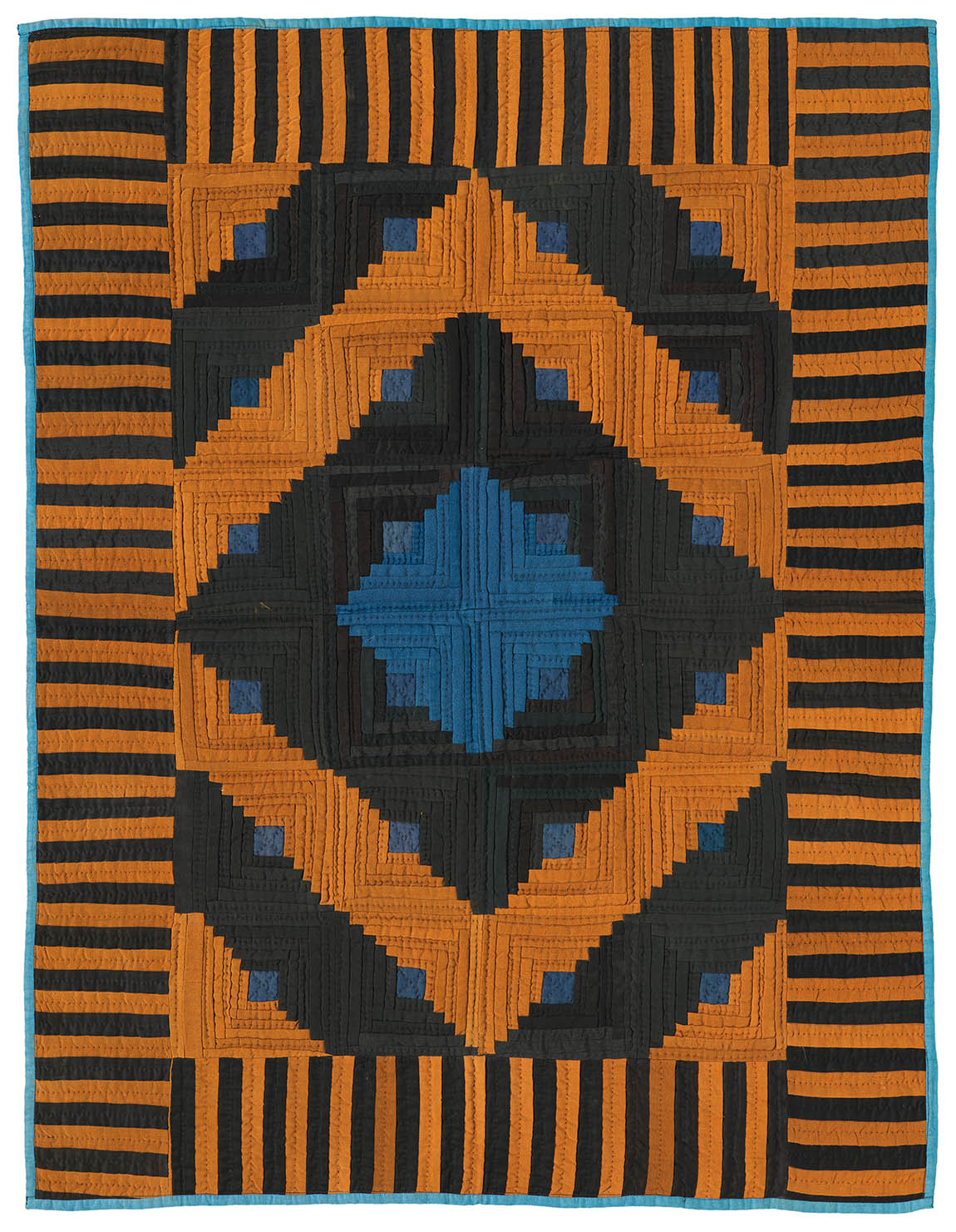 092: LogCabinVariation crib quilt, Arthur, IL circa 1925 35x26