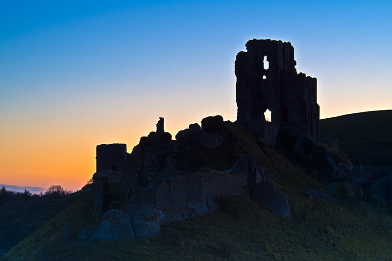 Corfe Castle pre-dawn