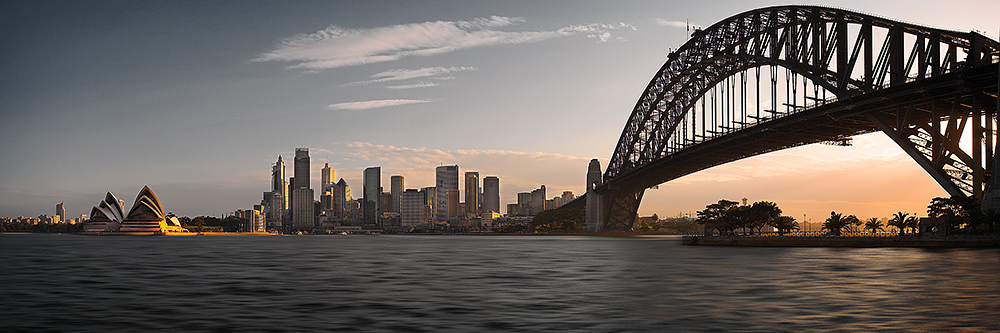 Sydney Skyline at Sunset Panorama