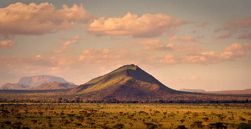 Mountain and clouds