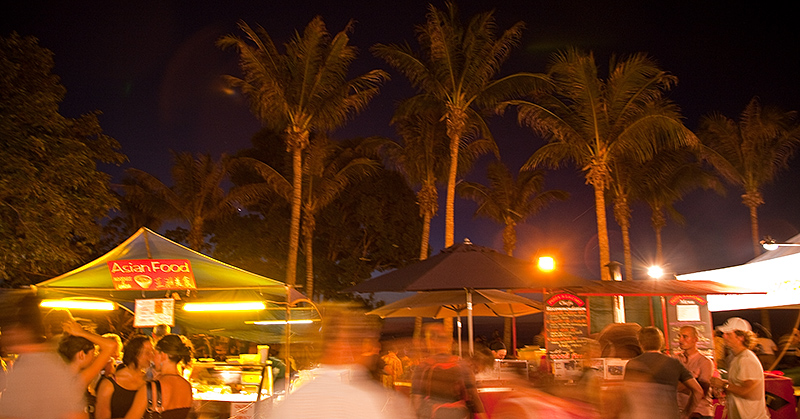 Mindil Beach market stalls at night