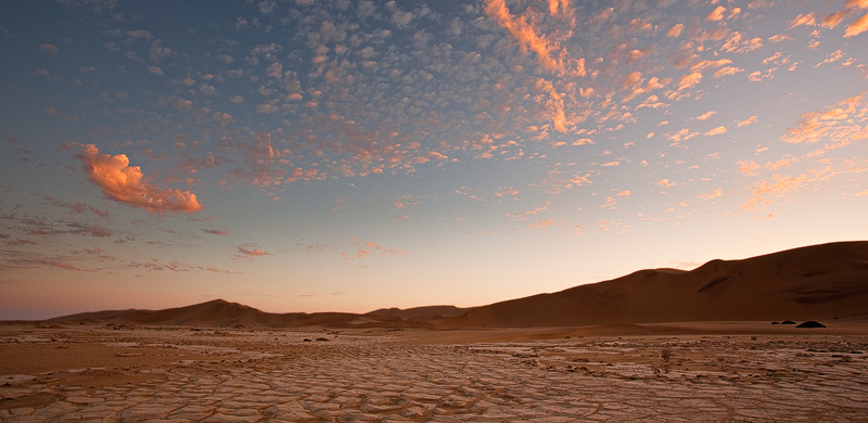Walvis Bay dunes and dusk cloudscape