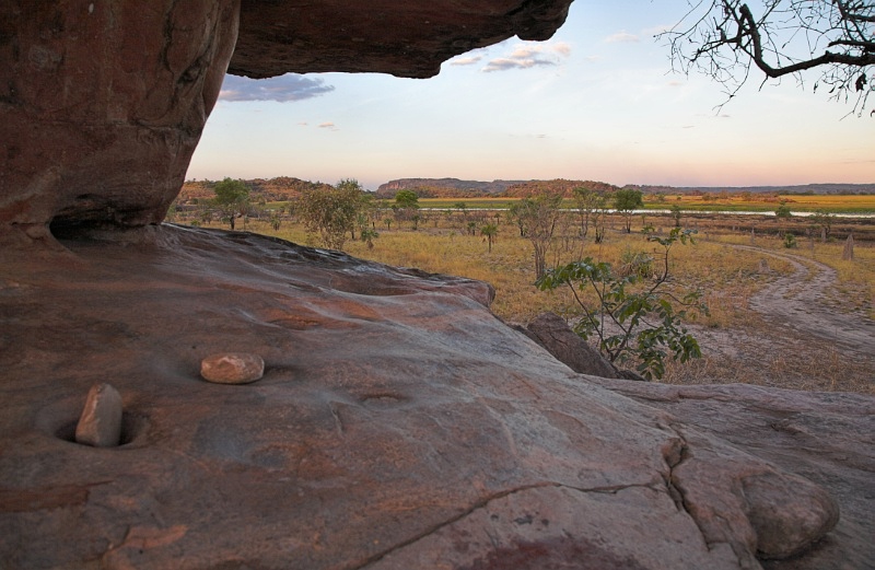 Sitting at Mushroom rock at sunset