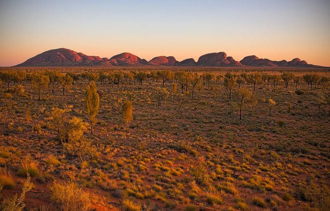 Kata Tjuta & desert at sunset