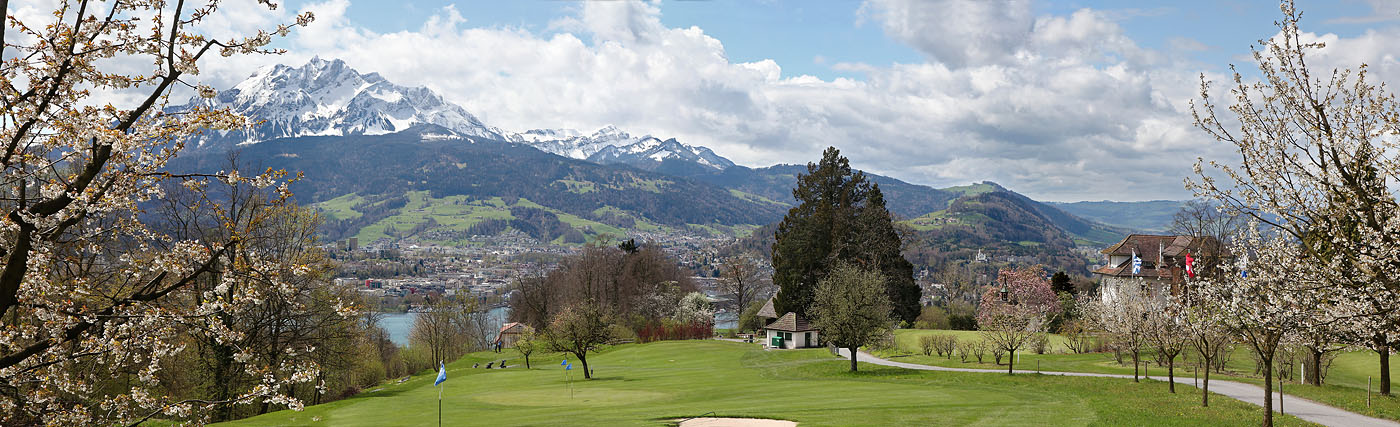 View from Dietschiberg to Mount Pilatus and Lucerne