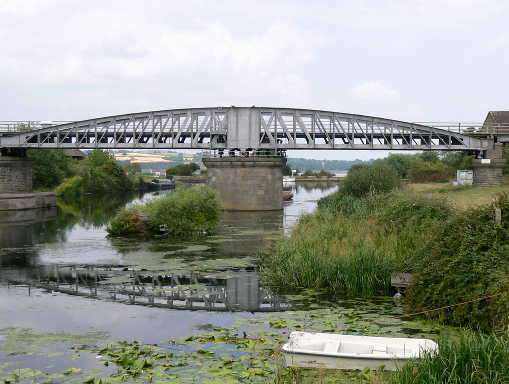 the swing bridge at Sharpness taking the railway over the canal