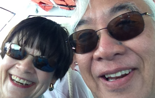 10 BFFs Carol and Ricky- on the ferry back to Marsh Harbour.JPG