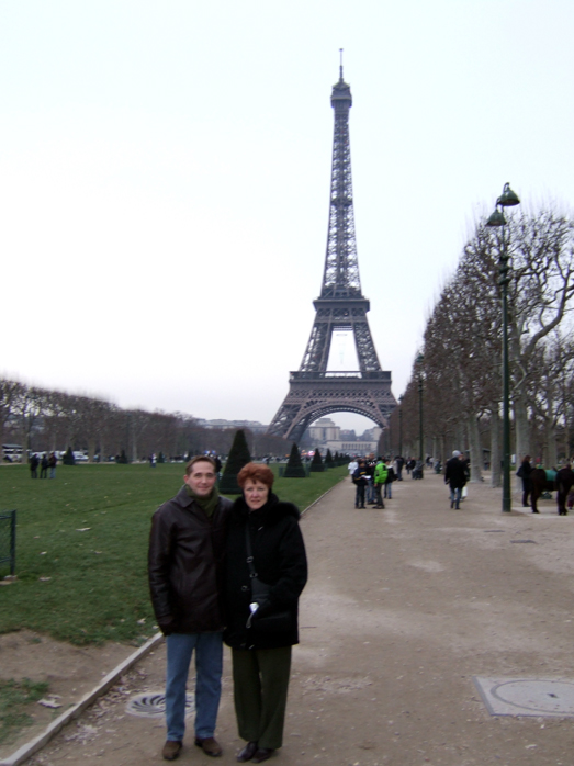 Sarah and Anthony at the Eiffel Tower.