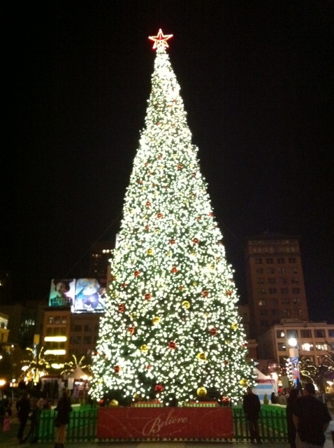 Lighted Tree at Union Square