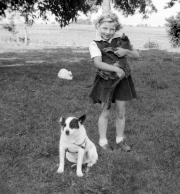 Toots with Viola's Dog Named Spot and Cat, Name Unknown