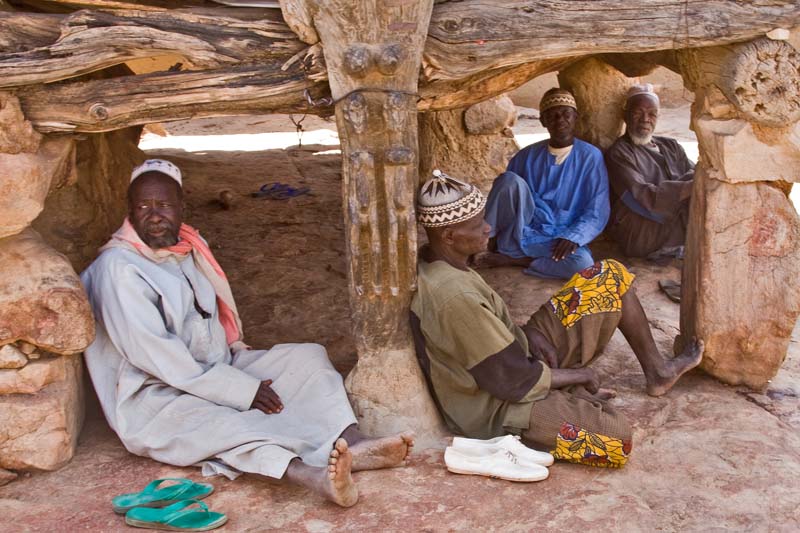 Men Resting in the Shade of the Village Toguna, the Seat of Government