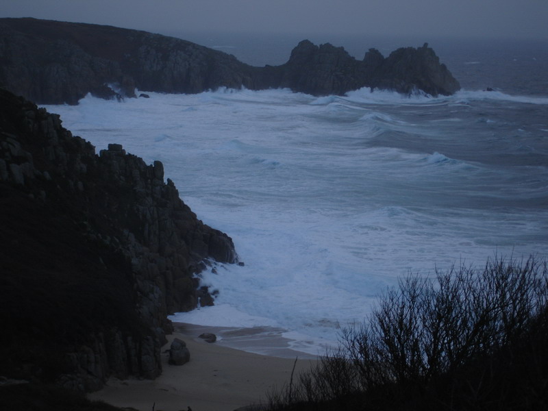 Views of Porth Chapel beach and Vessacks