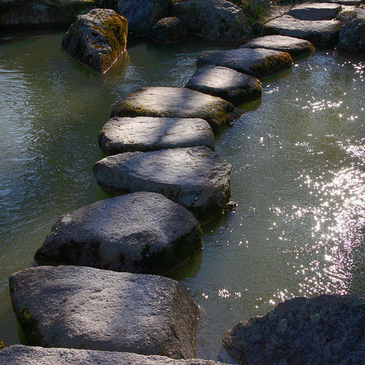 Path over quiet water