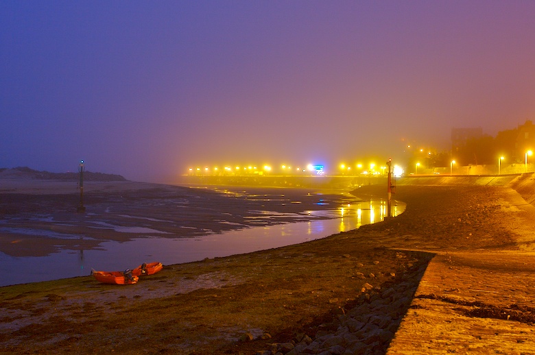 Low tide in fog