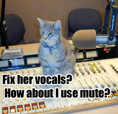 howaboutmute.jpg bandmember's girlfriend on stage can't play or sing sound solution Linda Mcartney