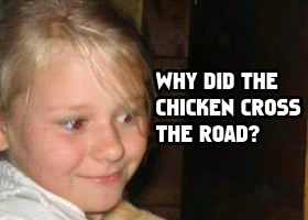 Laughing dog why chicken cross the road 