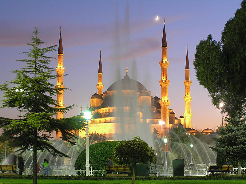 Blue Mosque after sunset