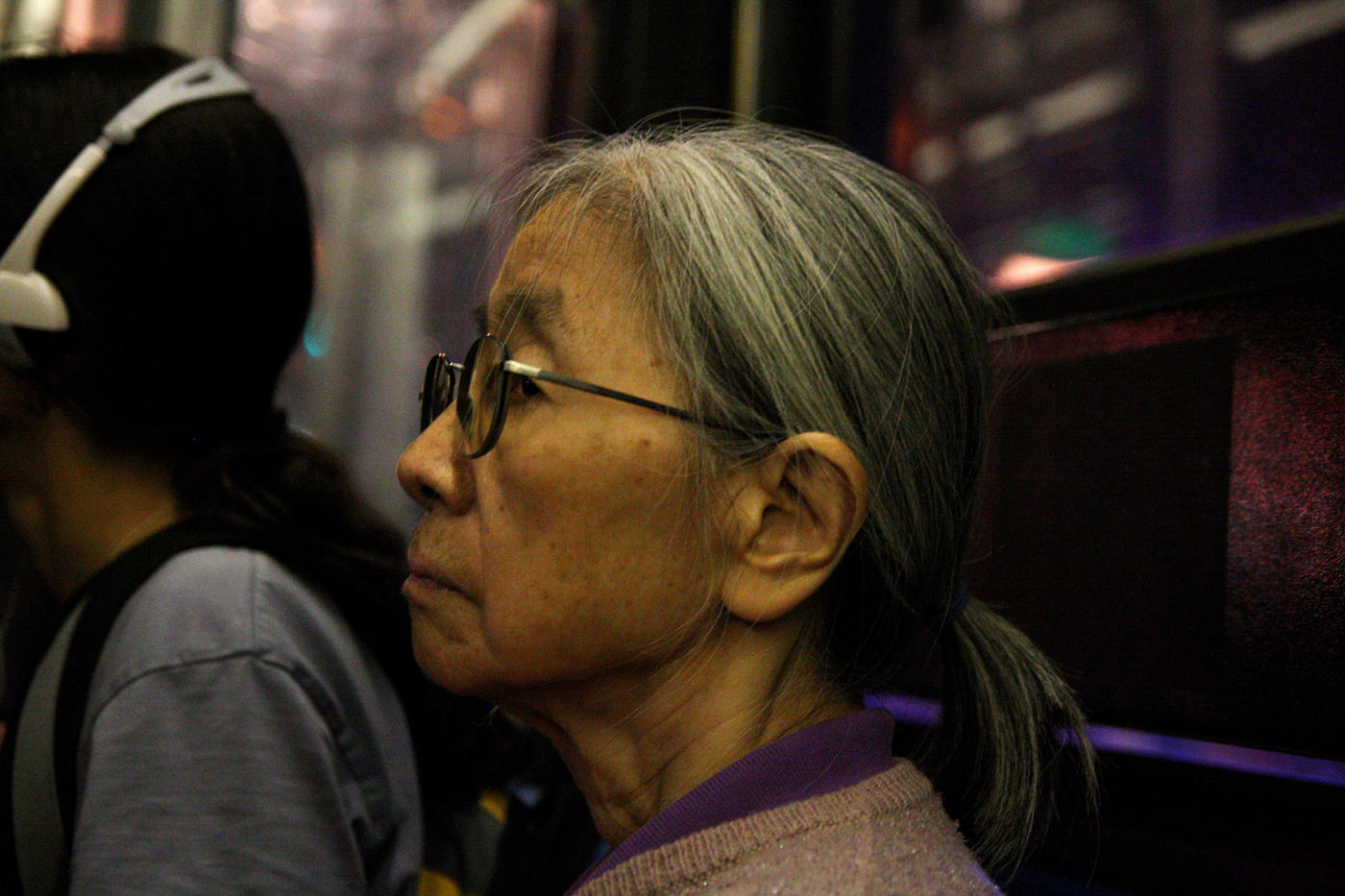 riding the bus at night