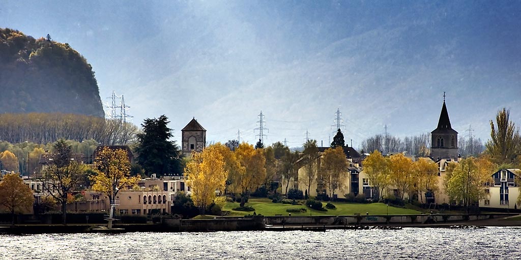 Trees and churches, near Montreux