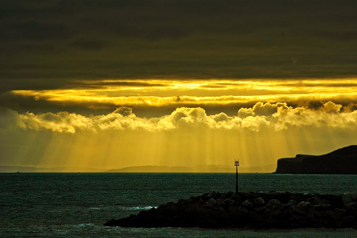 Suns rays at Sidmouth
