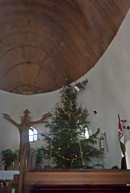 Church interior through glass