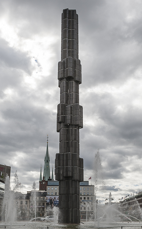 Glass obelisk in Sergels Torg