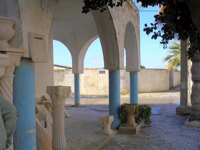 Outside stone cutters shop, Nabeul