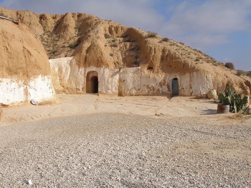 We visit a familys underground dwelling, near Matmata