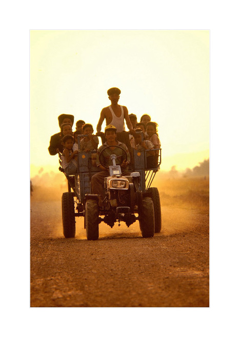 Returning from the fields, Laos