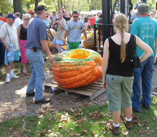 Pumpkin carved boat contest.  They floated?