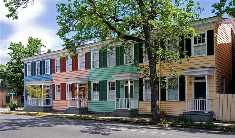 Colorful Rowhouses, Savannah