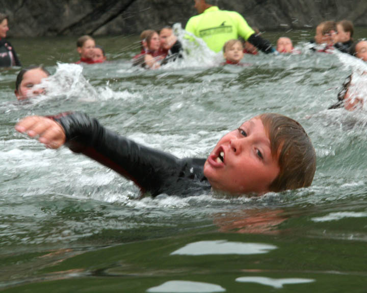 Liam swimming