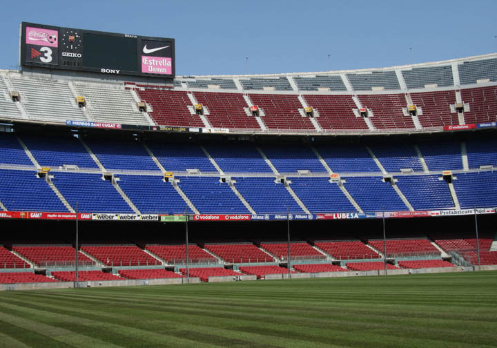 Camp Nou Pitch and Stands
