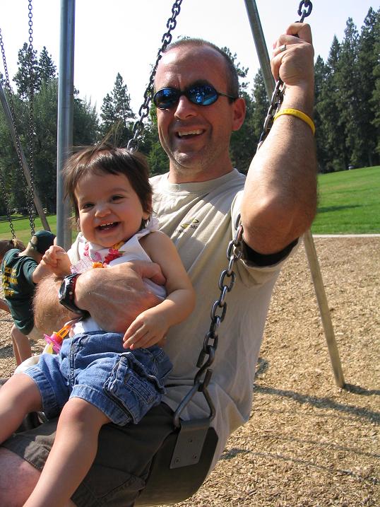 Evies first swing ride