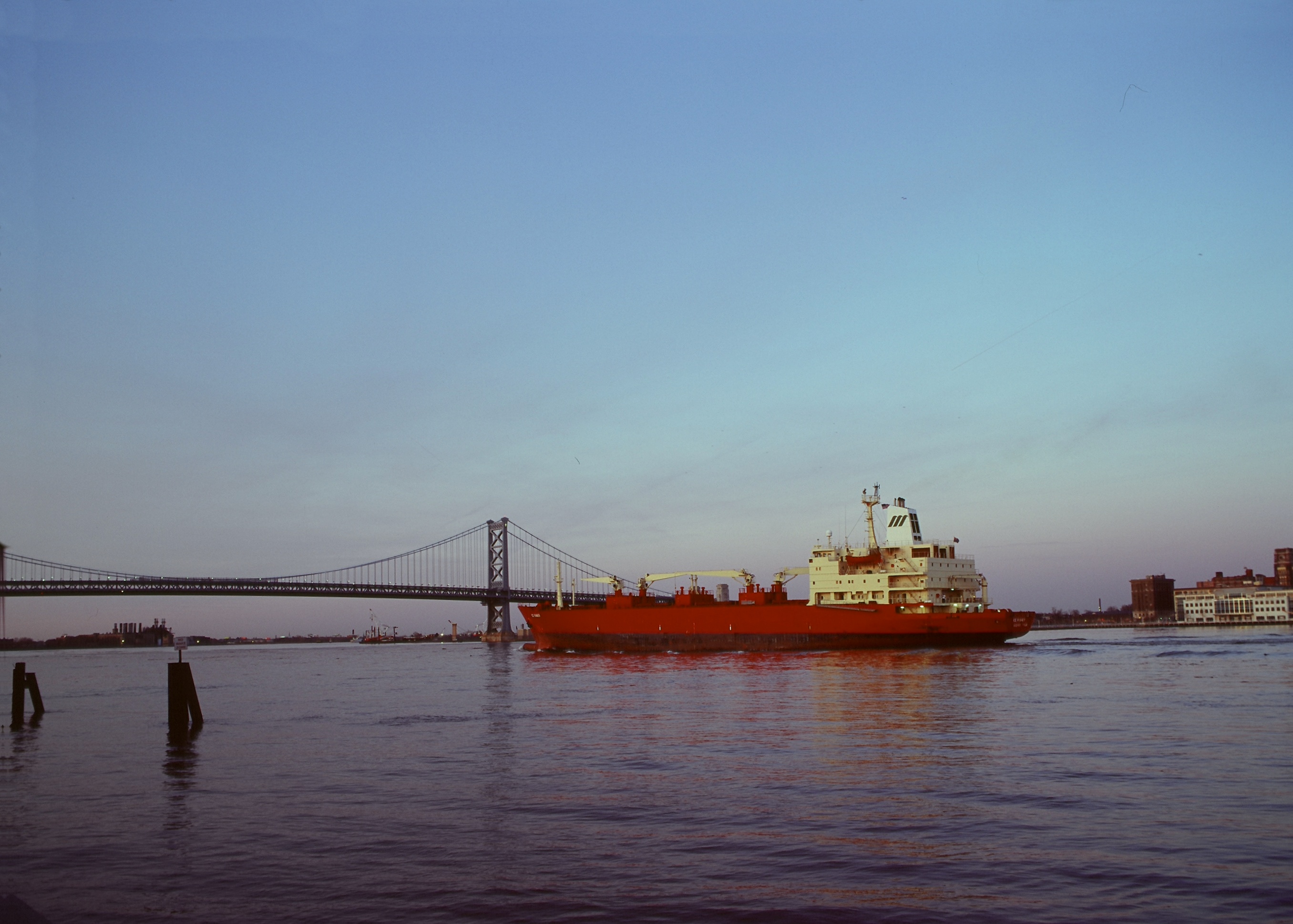 Tanker on the Delaware River