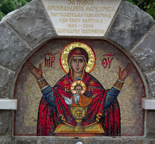 Pilgrimage Monastry near Becici: a drinking fountain detail