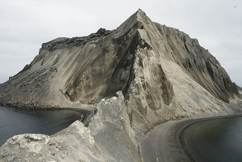 Volcanic cinder cone on Atlasova