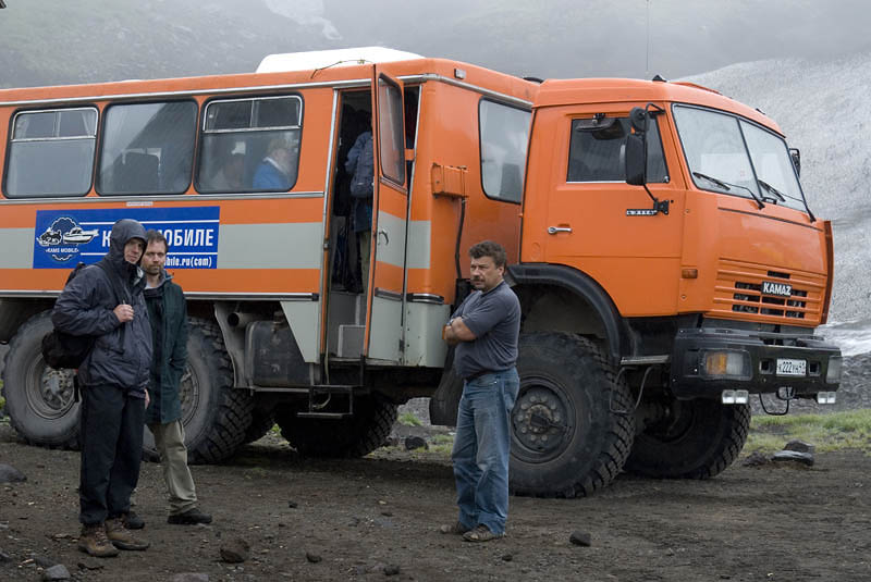 6-wheel-drive excursion truck at the Avachinsky Volcano base camp