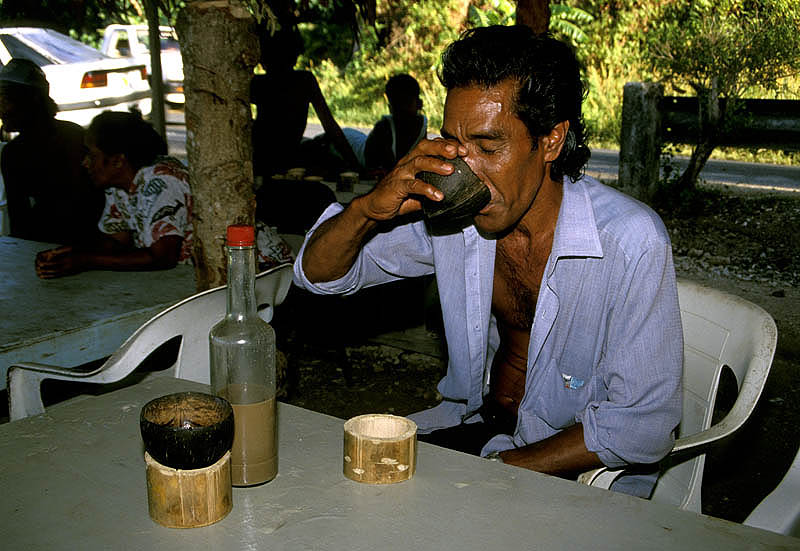 Swallowing down sakau, a form of kava