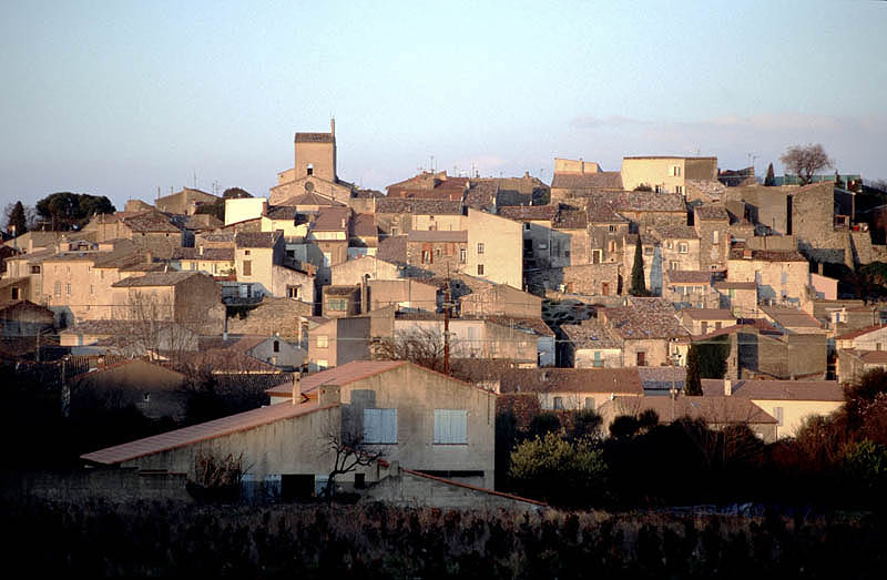 Sunrise over Magalas, a circulade village