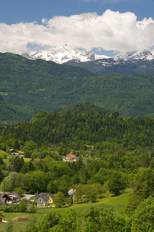 Mountain views, Triglav (2864m, highest in Slovenia) at left