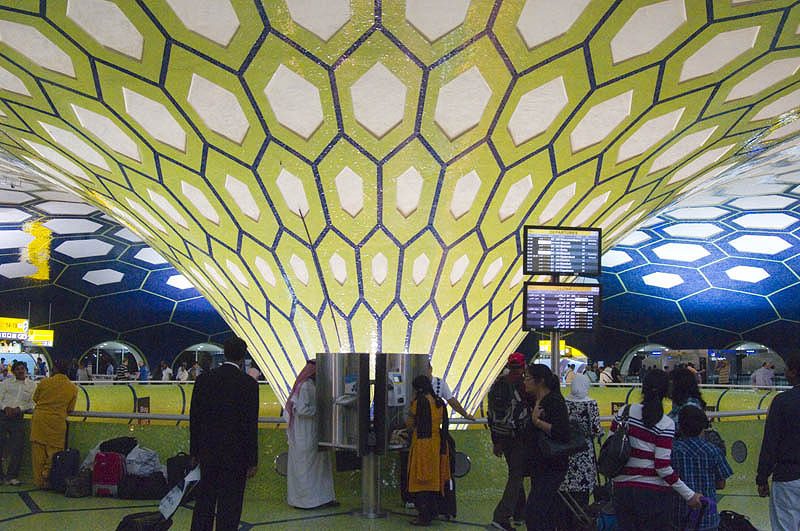 Palm tree motif in Terminal 1, Abu Dhabi International Airport